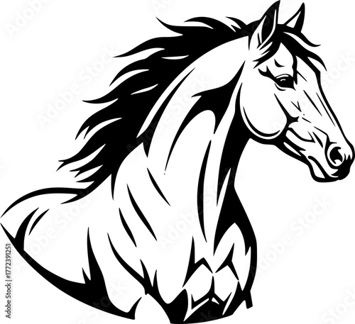 Horse - High Quality Vector Logo - Vector illustration ideal for T-shirt graphic
