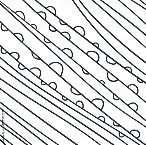 Striped texture with diagonal lines and semi-circular bumps that resemble bubbles.