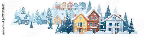 冬の家が並ぶ街並み