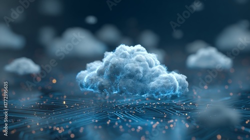 Wallpaper Mural 3D render of a cloud with a padlock icon Torontodigital.ca