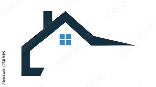 Modern house roof symbol with window for real estate and property business branding vector