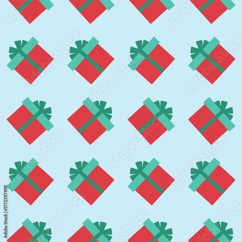 Seamless pattern with holiday boxes. Vector illustration