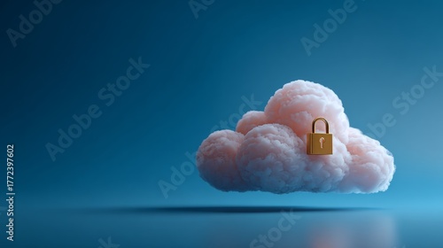 Wallpaper Mural cloud with a padlock icon on a blue background Torontodigital.ca