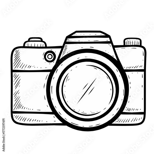 Sketch retro photo camera