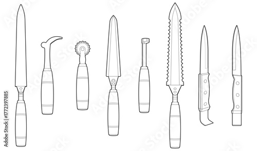 Vektor illustration of a beekeeper's tool, the hive tool, isolated on a white background. Ideal for beekeeping, gardening, and agricultural designs.