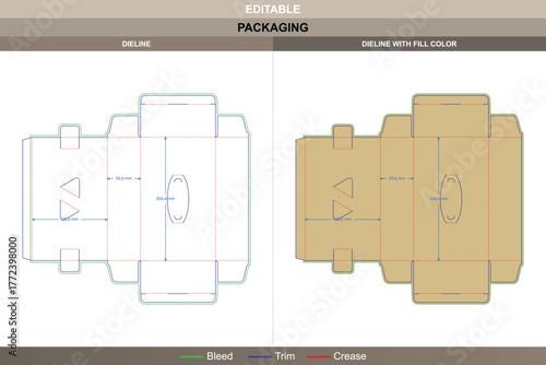 Custom snap lock tuck end boxes dieline developed using refined vector alignment enhancing printing finish and sturdy packaging fold die line details keep lock panels secured