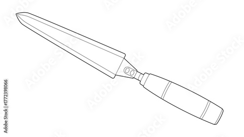 Vektor illustration of a beekeeper's tool, the hive tool, isolated on a white background. Ideal for beekeeping, gardening, and agricultural designs.