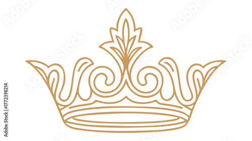 Elegant golden crown symbol for royalty luxury and prestige logo design asset vector