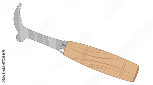Vektor illustration of a beekeeper's tool, the hive tool, isolated on a white background. Ideal for beekeeping, gardening, and agricultural designs.