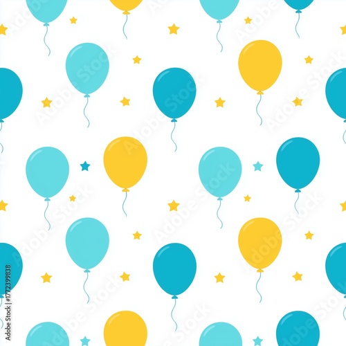 Seamless balloon pattern on white background