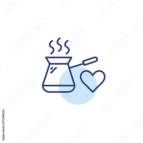 Coffee cezve, brewing favorite drinks. Pixel perfect, editable stroke vector icon