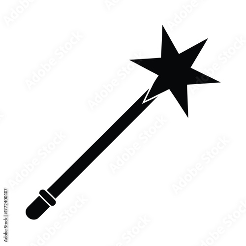 Flat Vector Icon of Magic Wand