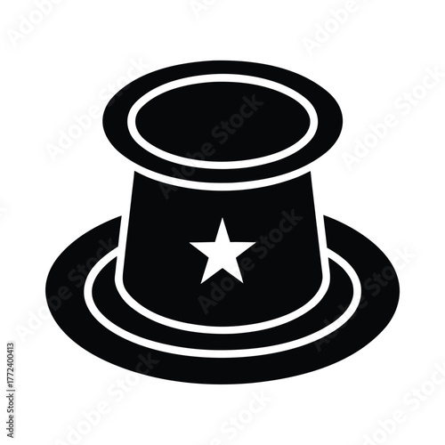 Flat Vector Icon of Magician Hat