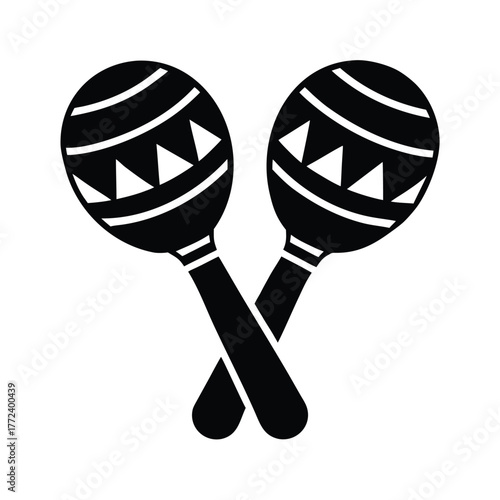 Flat Vector Icon of Maracas