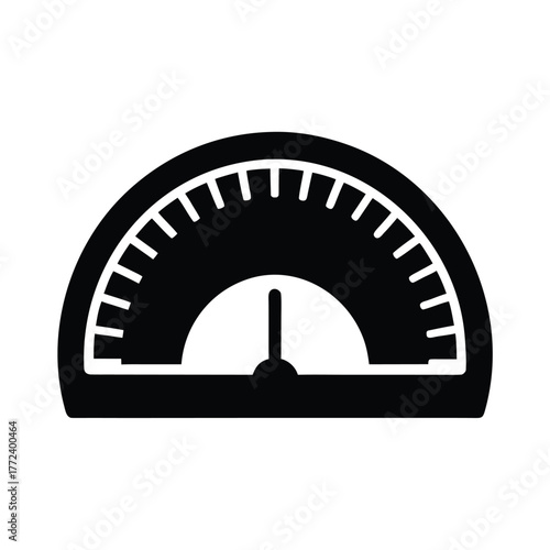 Flat Vector Icon of Measuring Gauge