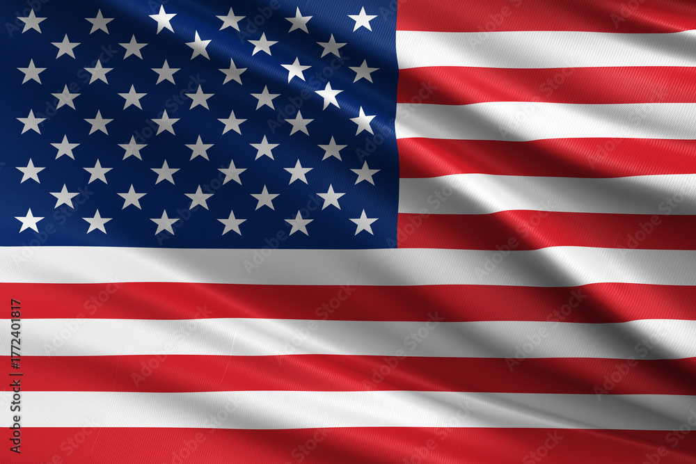 Naklejka premium United States Of America Wavy Flag