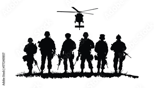Army silhouette vector with soldier silhouette and army background, military troops, combat clipart, infantry, soldier icon, army emblem, army badge, military vector design, army illustration