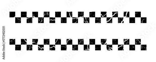 Race flag grunge background, car rally or motocross finish flag with vector checker pattern. Grunge race flag for car racing sport or bike speedway, motorsport