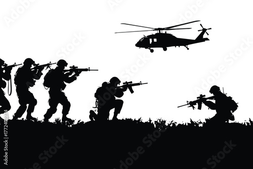 Army silhouette vector and soldier silhouette, army background, military troops, combat clipart, infantry, army emblem, army badge, soldier icon, military vector design, army illustration, army logo