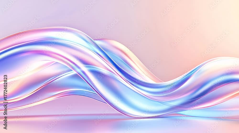 Vagues pastelles irisées ondulant