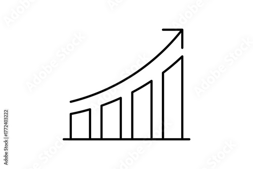 Predictive analytics graph Icon. Icon related to Technology. Line icon style. Simple vector design editable