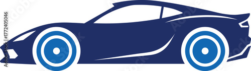 Sports car icon representing a fast vehicle, speed, and luxury design. Perfect for automotive, racing, and transportation projects.