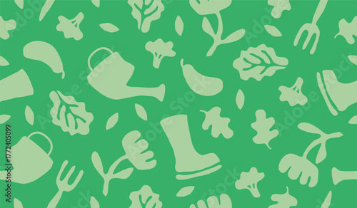 Cute gardening pattern background vector design