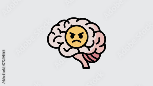 Angry brain emoji icon representing frustration or bad mood