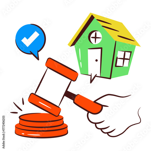 Trendy design icon of home auction