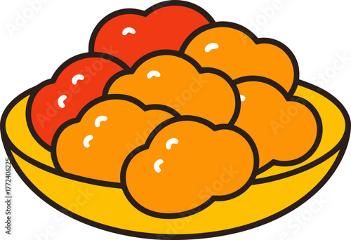Simple Chicken Nuggets Icon Vector Graphic