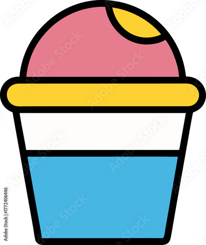 Simple Ice Cream Cup Dessert Vector