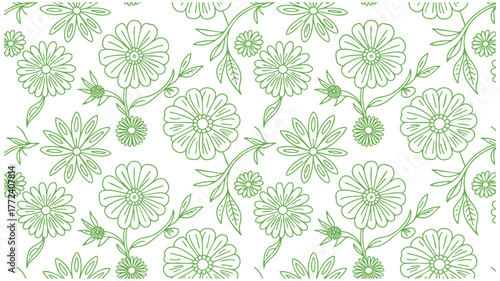 Delicate floral pattern with subtle green and yellow hues vector
