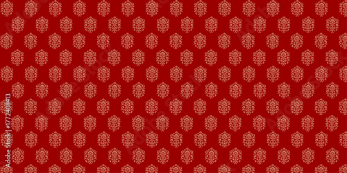 Seamless red background with golden Khanda Sikh religious symbols, perfect for Gurpurab, Guru Nanak Jayanti, Sikh festival posters, invitation cards, or cultural wallpapers. Elegant traditional design