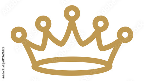 Golden crown icon for royalty leadership and luxury symbol of prestige elegance and power vector