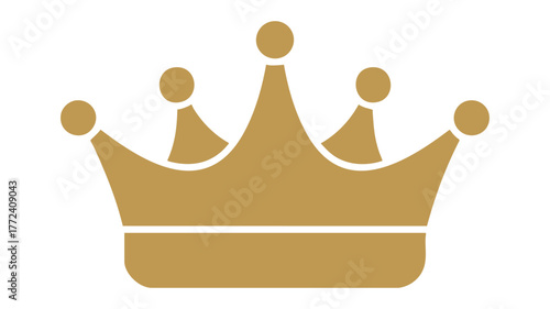 Golden crown emblem symbol majestic royal icon for leadership success and prestige designs vector