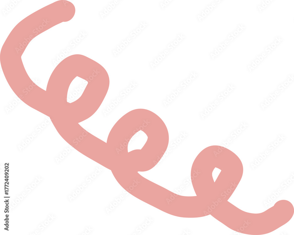 Fototapeta premium Abstract Christmas pink line curve Paper Cut-Out Clip Art Modern Holiday Collage Elements