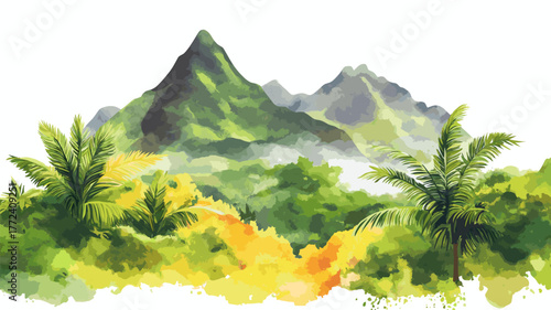 Andes Mountains. Andes Mountains hand drawn watercolor illustration