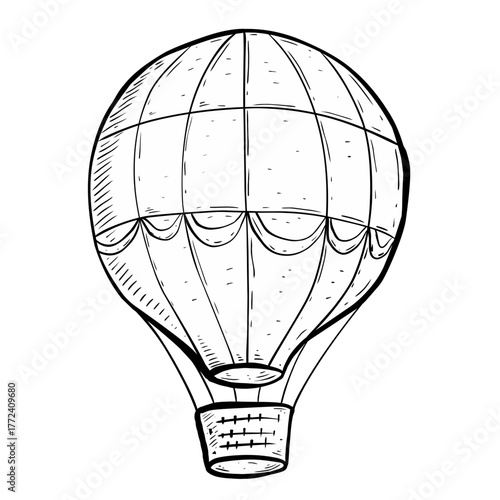 Sketch hot air balloon