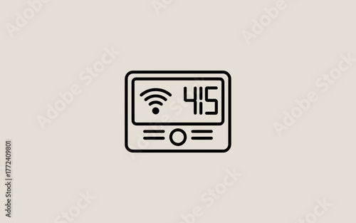 Digital device icon with wi fi and numeric display