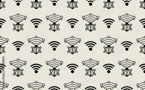 Geometric wi fi and network pattern with sacred geometry elements