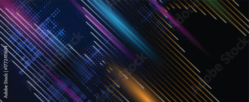 Abstract circuit technology style concept particles background