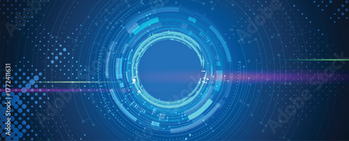 Abstract circuit technology style concept particles background