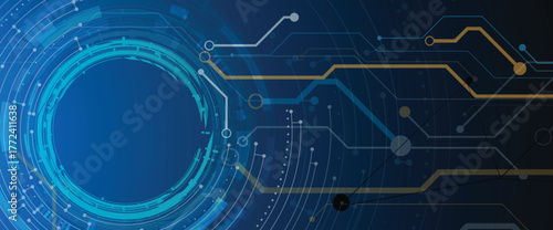 Abstract circuit technology style concept particles background