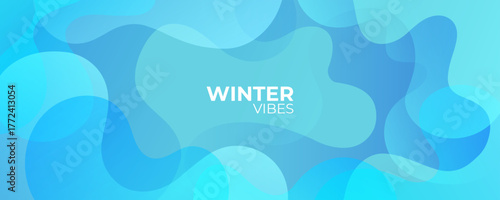 Winter Background. Bright colored waves and splashes. Dynamic vibrant color gradients. Flowing liquid shapes for Winter season creative graphic design. Vector illustration.