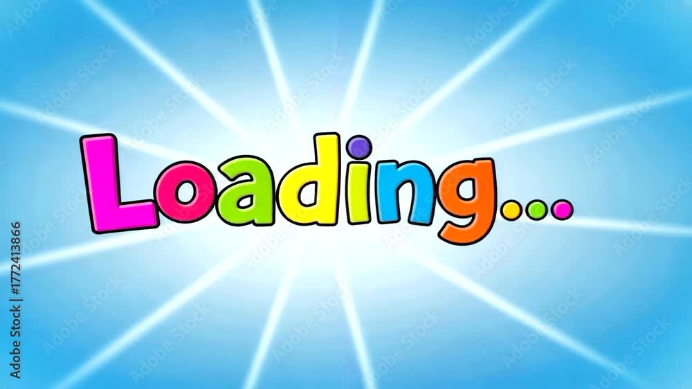 Colorful Loading Images Bright, bold, colorful letters spell