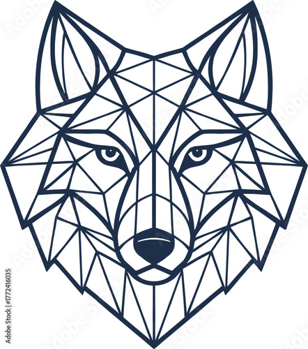 Abstract Wild Wolf Geometric Symbol Illustration
