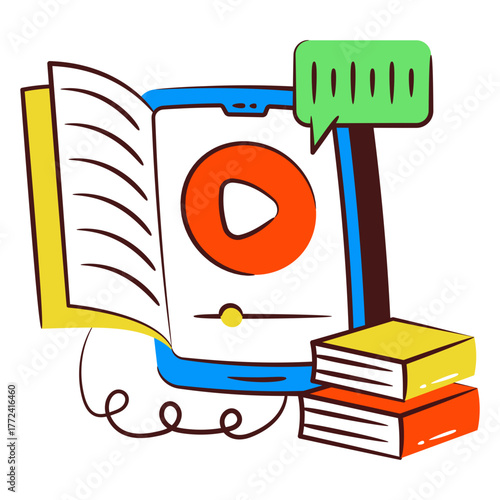 Creative design icon of audiobook