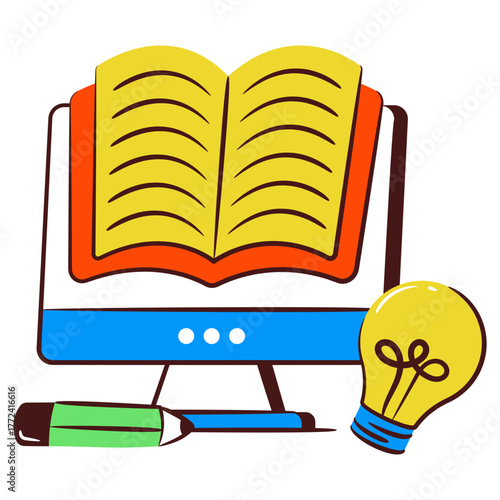 Trendy design icon of electronic book