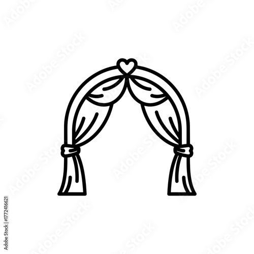 Elegant wedding arch illustration perfect for invitations, planners, or design projects, adding sophistication to any wedding themed creation