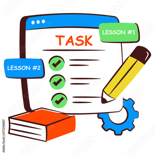 Premium download icon of online task